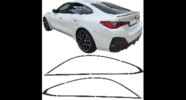 Shadow Line Raam Sierlijsten Hoogglans Zwart Geschikt voor Bmw 4 Serie G26 Gran Coupe vanaf bouwjaar 2022