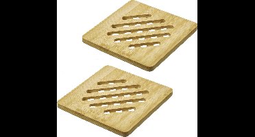 Westmark Onderzetters Tapas + Friends – vierkante onderzetters om de tafel te beschermen tegen krassen en brandplekken, ideaal voor de eettafel – bamboe, 17 x 17cm, 2 stuks