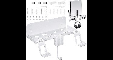 oCreon PS5 Wandhouder met 2-in-1 Oplaadkabel - Controller & Headset Houder voor PS5
