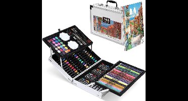 ApexArte® Tekenkoffer Kinderen - Tekendoos - Kleurpotloden - Stiften - Veelkleurig