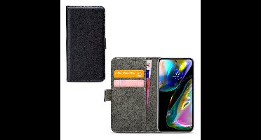 Mobilize Telefoonhoesje geschikt voor Motorola Moto G82 Hoesje | Mobilize Classic Gelly Wallet Bookcase Portemonnee | Pasjeshouder voor 2 Pasjes | Telefoonhoesje voor Pinpas / OV Kaart / Rijbewijs - Zwart