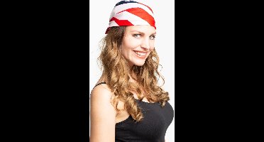 Partychimp voordeelverpakking 12 pack Bandana USA Amerika Hoofdband Unisex Carnavalskleding Carnaval Accessoire - Multi - Polyester - 12 pack