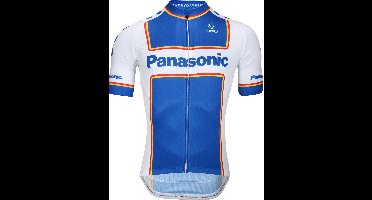 Retro Panasonic fietsshirt met korte mouwen en lange rits - M