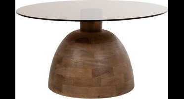 Christian salontafel Ø78, H42, Brown Walnut, Smoke glass - Couture Collection