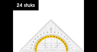 SOHO Geodriehoek – Transparant – Draagbaar meetinstrument – Compacte meetaccessoires – Tekengereedschap – 15 cm – Geel – 24 stuks