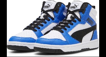 PUMA Puma Rebound V6 Mid Jr Unisex Sneakers - PUMA White-PUMA Black-Racing Blue