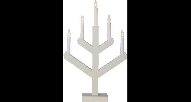 Star Trading kandelaar 'Vinga' van hout, beige, 5 LED-kaarsen, E10-lamp, H 50 cm, B 32 cm