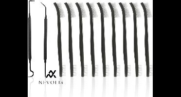 Nevolis 11 Piece Cleaning Brush Set Double Sided Nylon Brush Double-Sided Cleaning Hook Grout Brush Multi-Purpose Hard Brush Suitable for Kitchen Bathroom Corner .