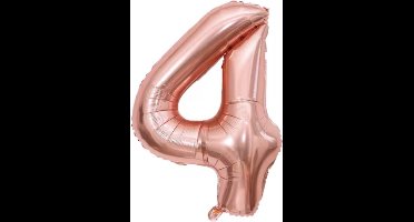 New Age Devi - Feestelijk - Cijferballon - Folieballon - 70cm - Roze - Nummer 4