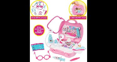 Barbie Deluxe 20 Delig Doktersset Speelset - Barbiepop Speelgoedoktersset - Dokterskoffer Speelfigurenset - Leeftijd 3+