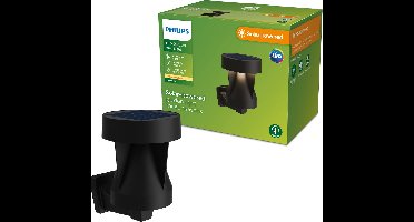 Philips Avery wandlamp - Solar buitenlamp - Warm wit licht; 2700K - Zwart - Zonne-energie