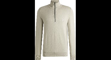 BOSS Kanobix Half Zip Trui Ecru - Maat L - Heren - Quarter zip