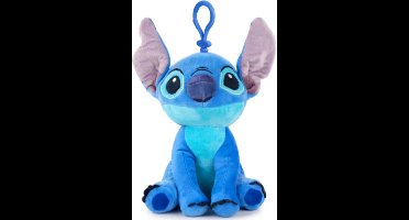 Stitch Zittend Bagclip (Sleutelhanger) - Disney Lilo en Stitch Pluche Knuffel 15 cm - Speelgoed voor kinderen jongens meisjes - Accessoire voor school rugzak rugtas - Knuffel met haakje - Plush Toy - Leroy, Angel, Stitch