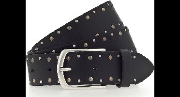 MUSTANG Leren Riem Rivet Leather Belt W75 Black Zwart