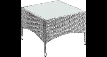 CASARIA Bijzettafel - Polyrattan Buiten Koffietafel 58x58x42cm - Grijs