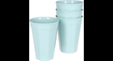 Plasticforte Verjaardag/kinderen/camping drink bekers - 4x stuks - 300 ML - mintgroen - kunststof - onbreekbaar