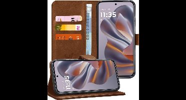 Hoesje geschikt voor Motorola Edge 50 Neo / Edge 60 Neo / Thinkphone 25 - Portemonnee Book Case Bruin