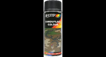 Motip camouflagelak mat RAL 9021 teerzwart - 400 ml.