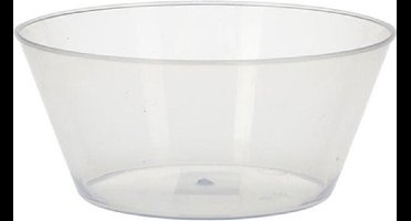 Excellent Houseware Schaal/kom - 2x - transparant - kunststof - 15 x 7.5 cm - campingservies