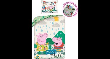 Peppa Pig - bedovertrek - 140×200 cm - 1 persoons - "muddy puddle playtime"