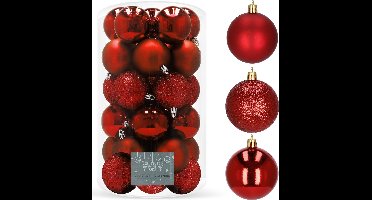 Springos Kerstballen | 30 Stuks | 6 cm | Rood
