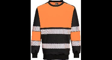 Portwest PW3 Hi-Vis klasse 1 Sweatshirt PW376 - Oranje/Zwart - M