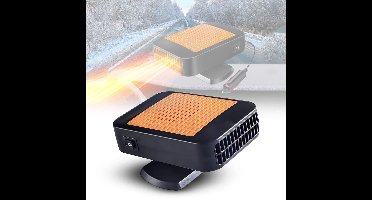 ApexArte® Auto Verwarming Ventilator - Auto Kachel 12 Volt - Heater - Ontdooier - 360 Graden Rotatie - Zwart met Oranje