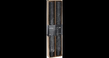 Kaarsen - 25 cm - Zwart - Set van 2 stuks - kaars - per set van 2 verpakkingen