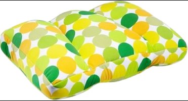 Kuschelmaxx hoofdkussen - tegen nekklachten - Geel design - Stevig en zacht kussen met mooie print. Gevuld met microgranulaat, vormvast en wasbaar. Ideaal voor op de bank, bed of op reis. Afmeting 60 x 40 cm. 3 zones