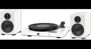 Pro-Ject Jukebox E1 + Speaker Box 5E Set Draaitafel Systeem - Direct Klaar voor Gebruik - Krachtig Helder Geluid - Stijlvol & Compleet Systeem - Wit