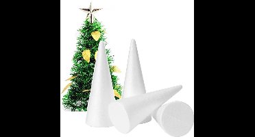 PigMig Piepschuim Kegels 20 cm (4 stuks) – Knutselen & DIY – Kerstboom Kegel – Bloemstuk Decoratie