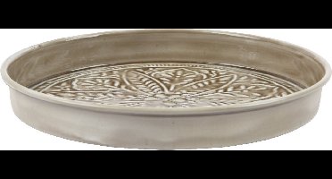 Dienblad ijzer Ø22 x 3 cm - grijs