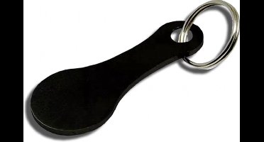 New Age Devi - Handige Winkelwagenmunt Sleutelhanger - Metaal - Zwart