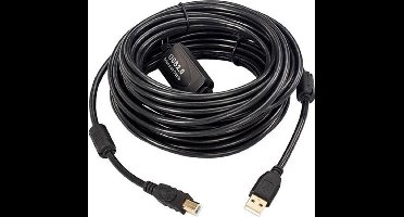 Microconnect USBAB10B-ACTIVE USB-kabel USB 2.0 10 m USB B USB A Zwart