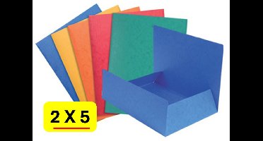 10 x Dossiermap Exacompta - zwaar kwaliteit 400gr karton - A4 - Assorti