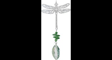 Art Bizniz Windspinner Magic Libel 40 Cm Glas Zilver/groen