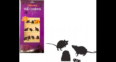 Halloween Muurgriezels - Ratten & Rattenhol - Wand- en Raamdecoratie - 12 stuks