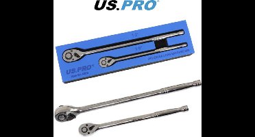 Extra lange ratel set in foam inlay 3/8" en 1/2"