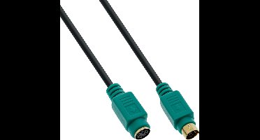 Premium Mini DIN 6-pins PS/2 data verlengkabel / zwart/groen - 3 meter