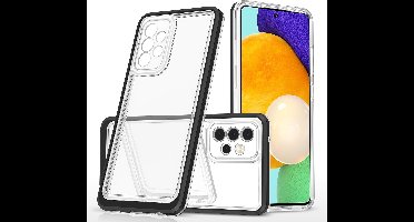 Bumper case Hoesje Geschikt Voor Samsung Galaxy A53 hoesje shockproof - Zwart / Transparant