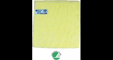 ABENA Grote Microvezeldoekjes 10 Stuks - 40x40 cm Zachte Schoonmaakdoekjes voor het Hygiënisch Verwijderen van Zichtbaar en Onzichtbaar Vuil - Herbruikbaar & Duurzame Keuze - Geel