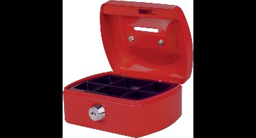 GELDKIST PAVO 125X95X60MM MET GLEUF ROOD