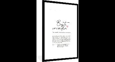 PosterMonkey - Poster - Betekenis - Vriendin - Cadeau voor vriendin - Cadeau voor vrouw - Wanddecoratie - Woonkamer - Slaapkamer - 80x120 cm