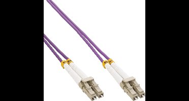 Premium LC Duplex Optical Fiber Patch kabel - Multi Mode OM4 - paars / LSZH - 1 meter