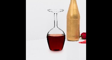 MikaMax Upsidedown Wijnglas - Omgekeerd Wijnglas - Wineglass - Grappig Cadeau - 350 ml - Transparant Glas