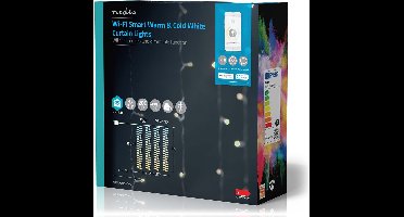 Nedis SmartLife-kerstverlichting - Gordijn - Wi-Fi - Warm tot Koel Wit - 200 LED's - 3 m - Android / IOS
