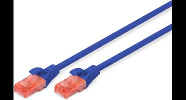DIGITUS LAN kabel Cat 6 - 2m - RJ45 netwerkkabel - UTP niet afgeschermd - Compatibel met Cat-6A & Cat-5e - Blauw