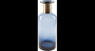 Flesvaas glas donkerblauw 12 x 30 cm - Vazen van glas