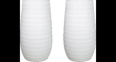 Floran Bloemenvaas - 2x - wit - mat - keramiek - boeketten/takken/bloemen - H40 x D22 cm