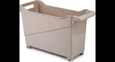 Plasticforte Trolley - lichtbruin - L45 x B17 x H29 cm - opberger op wieltjes